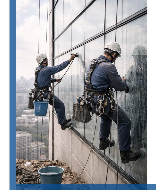 Профессиональная мойка фасадных окон альпинистами в Дальнереченске