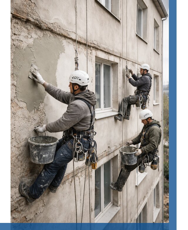 Ремонт штукатурного фасада в Дальнереченске от 764 р. под ключ | ВЫСОТНИК-Длн