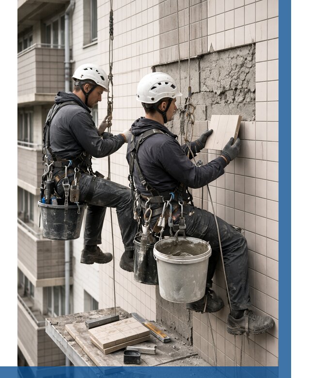 Ремонт облицовки фасада плиткой в Дальнереченске от 1834 р. | ВЫСОТНИК-Длн