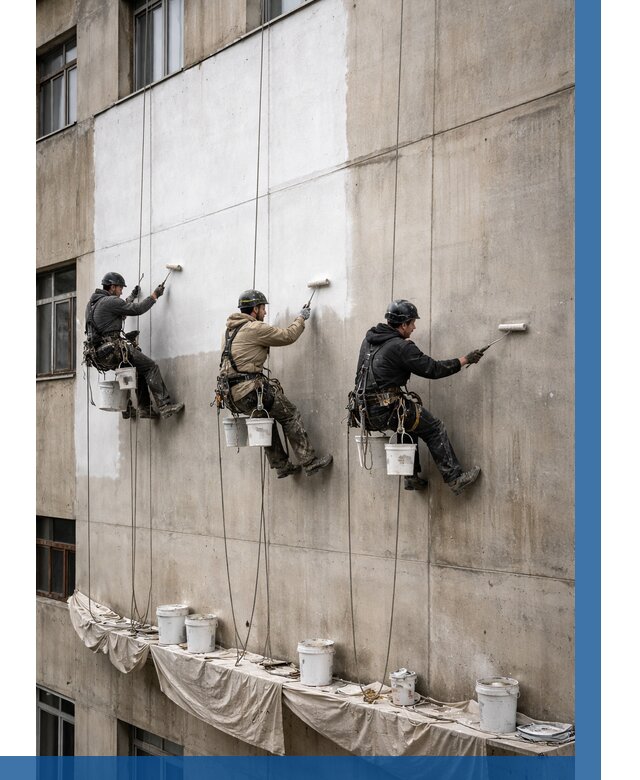 Покраска бетонного фасада в Дальнереченске от 357 р за м2 | ВЫСОТНИК-Длн