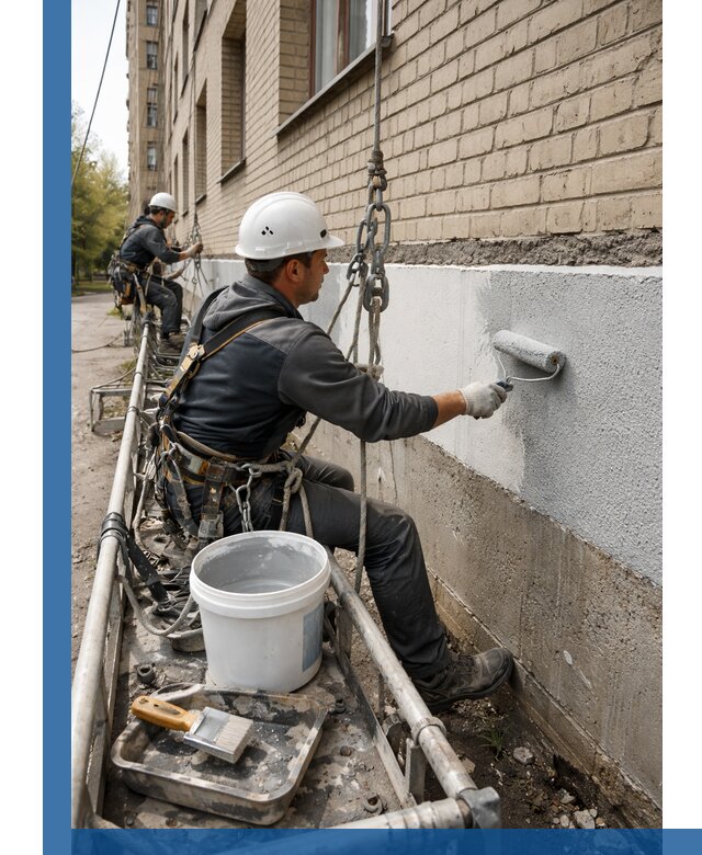 Окраска цоколя здания в Дальнереченске профессионально и надежно