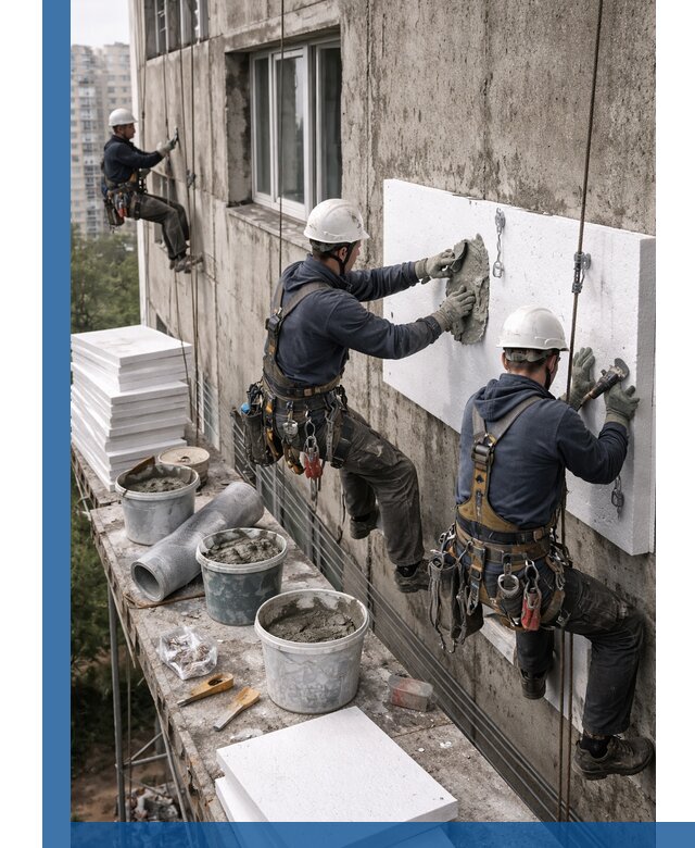 Утепление фасада пенополистиролом в Дальнереченске под ключ