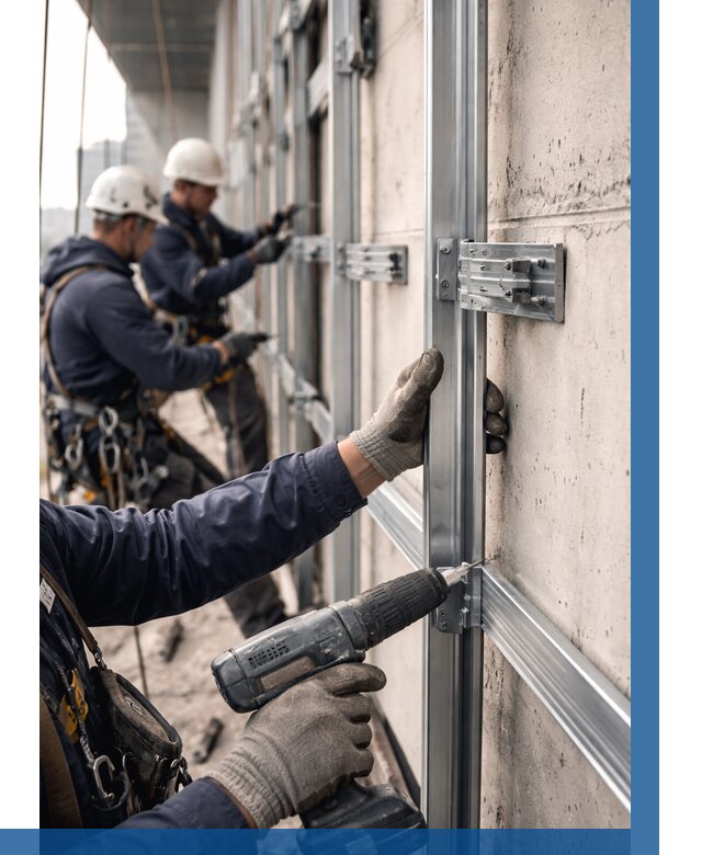 Монтаж подсистемы вентфасада в Дальнереченске от 866 р. | ВЫСОТНИК-Длн