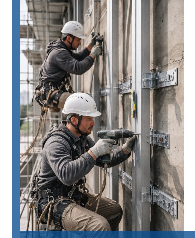 Монтаж и крепление подсистемы вентфасада в Дальнереченске