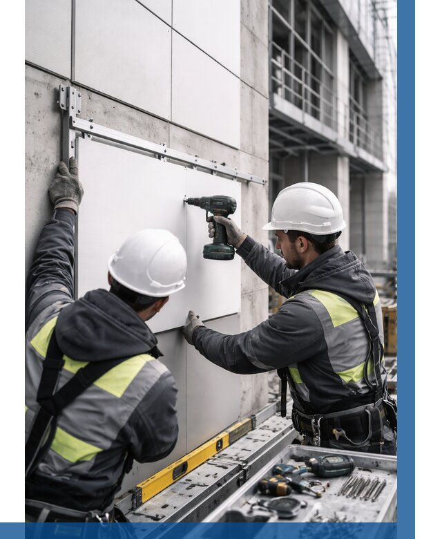 Монтаж композитных панелей фасада в Дальнереченске от 2548 р. | ВЫСОТНИК-Длн