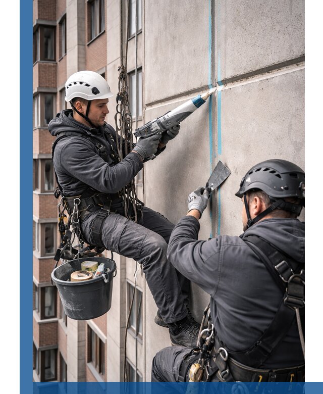 Вторичная герметизация швов фасада и кровли в Дальнереченске