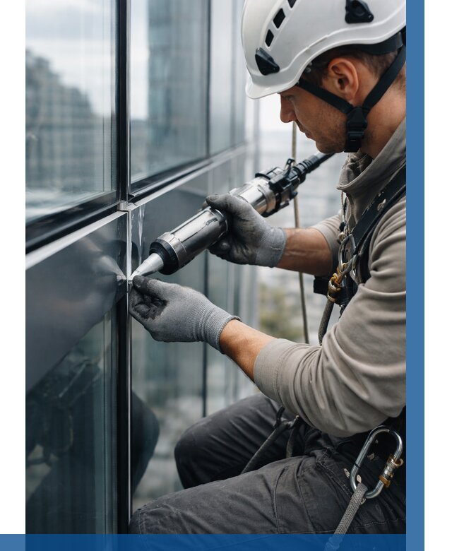 Герметизация стыков витража в Дальнереченске от 1223 р. | ВЫСОТНИК-Длн