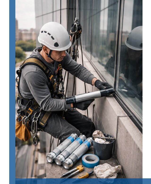 Герметизация стыков витража в Дальнереченске для герметичных фасадов