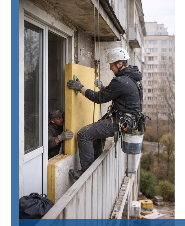 Профессиональное утепление балкона снаружи в Дальнереченске под ключ