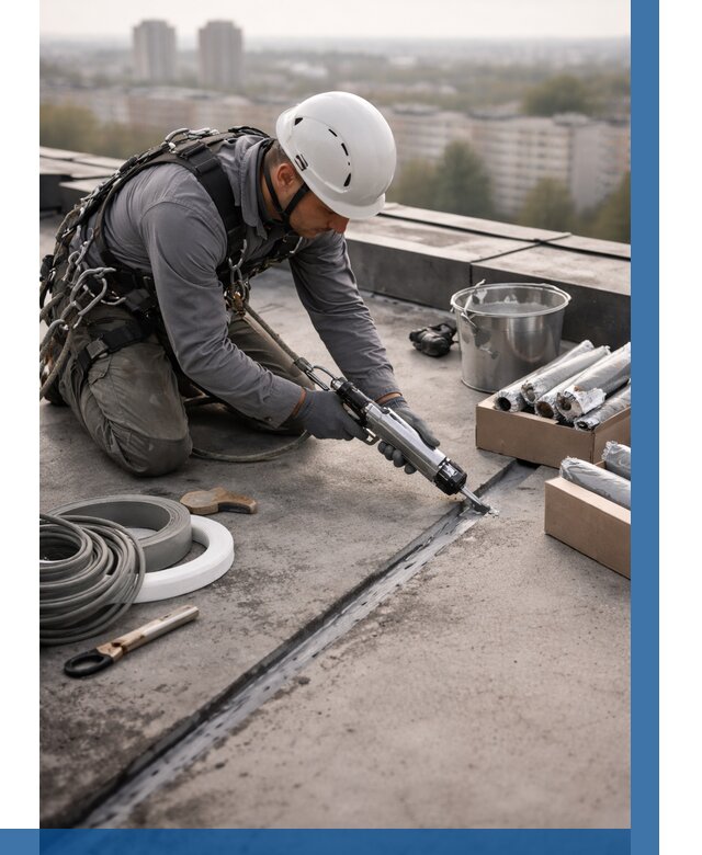 Герметизация швов кровли в Дальнереченске от 459 р./м2 | ВЫСОТНИК-Длн