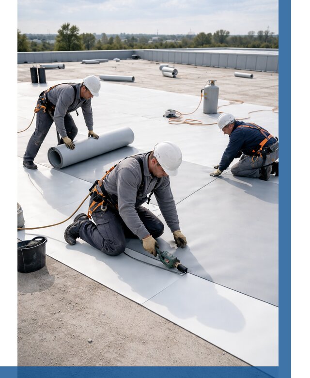 Монтаж мембранной кровли под ключ в Дальнереченске от 1223 р. | ВЫСОТНИК-Длн