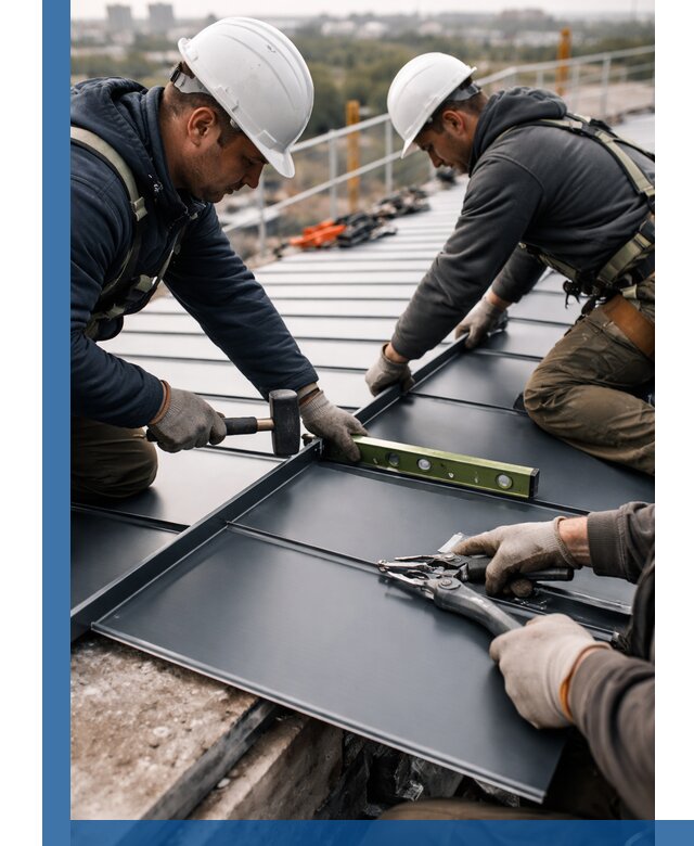 Монтаж фальцевой кровли в Дальнереченске для промышленных зданий