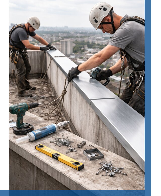 Монтаж парапетных крышек в Дальнереченске от 815 р. | ВЫСОТНИК-Длн