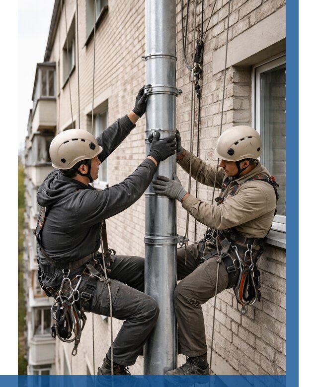 Замена водосточных труб в Дальнереченске от 6624 р. | ВЫСОТНИК-Длн
