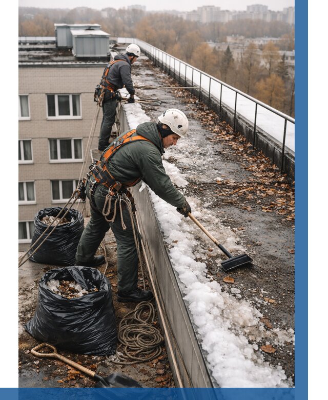 Очистка кровли по периметру в Дальнереченске от 560 р. | ВЫСОТНИК-Длн