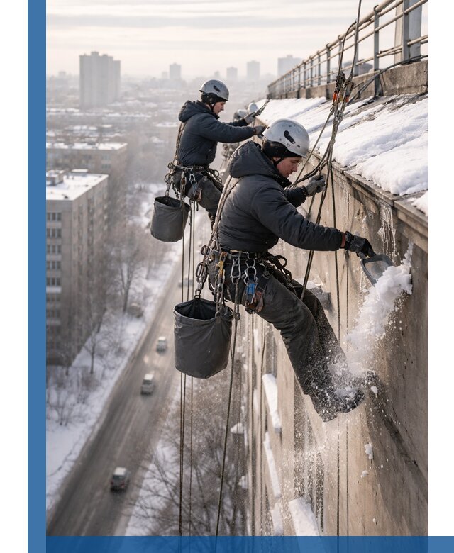 Очистка карнизов от снега в Дальнереченске профессионально и безопасно