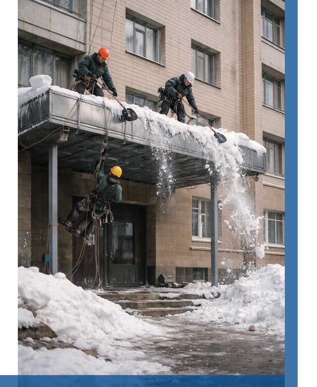 Очистка козырьков от снега в Дальнереченске от 3567 р. | ВЫСОТНИК-Длн