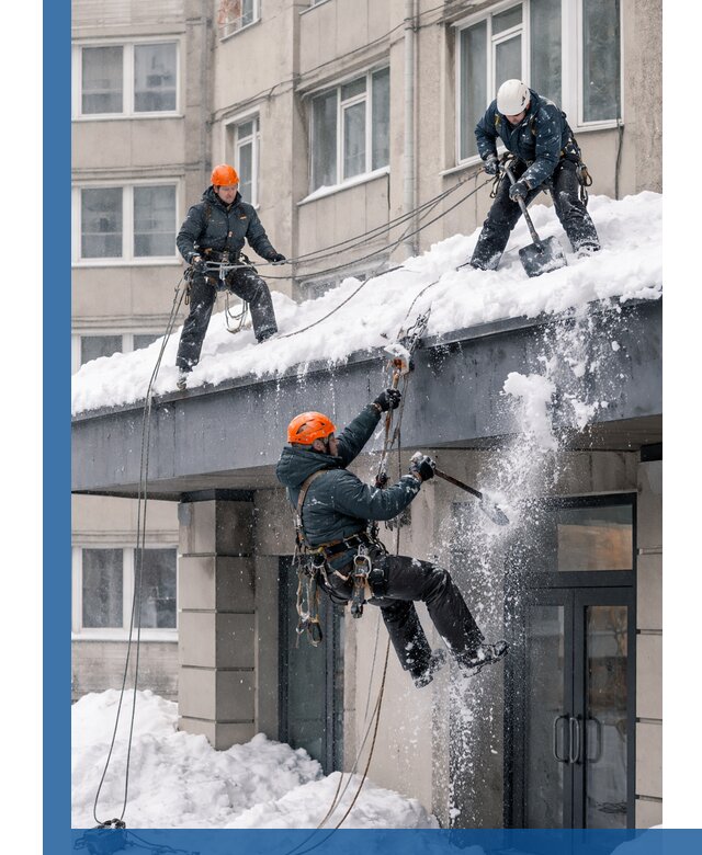 Безопасная очистка навесов от снега в Дальнереченске круглогодично