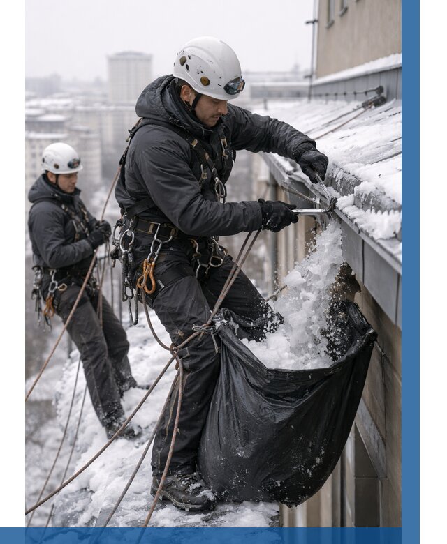 Аварийная очистка крыши в Дальнереченске под ключ от 306 р. | ВЫСОТНИК-Длн