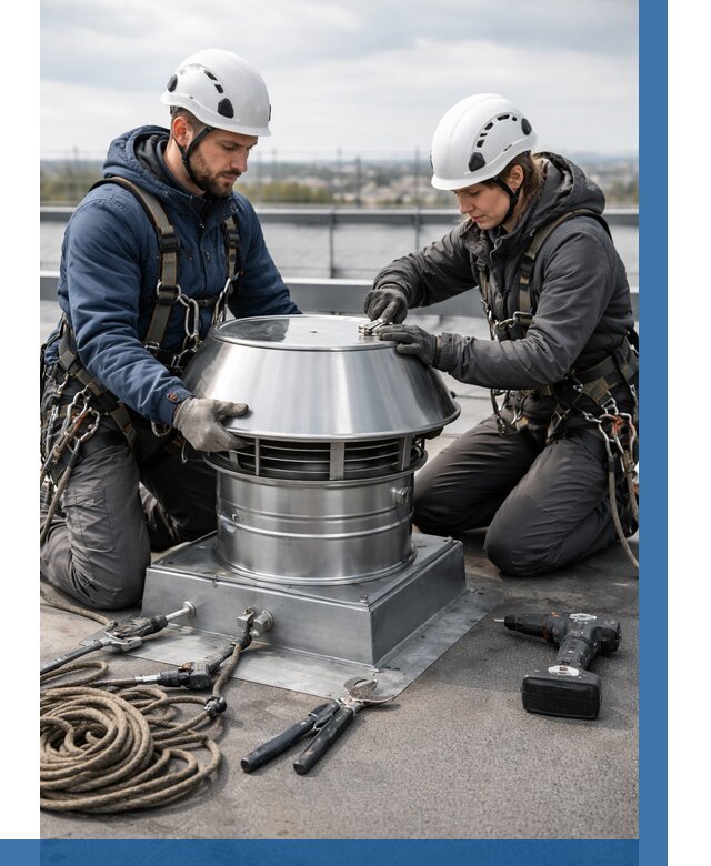 Установка дефлекторов на кровле в Дальнереченске от 4586 р. | ВЫСОТНИК-Длн