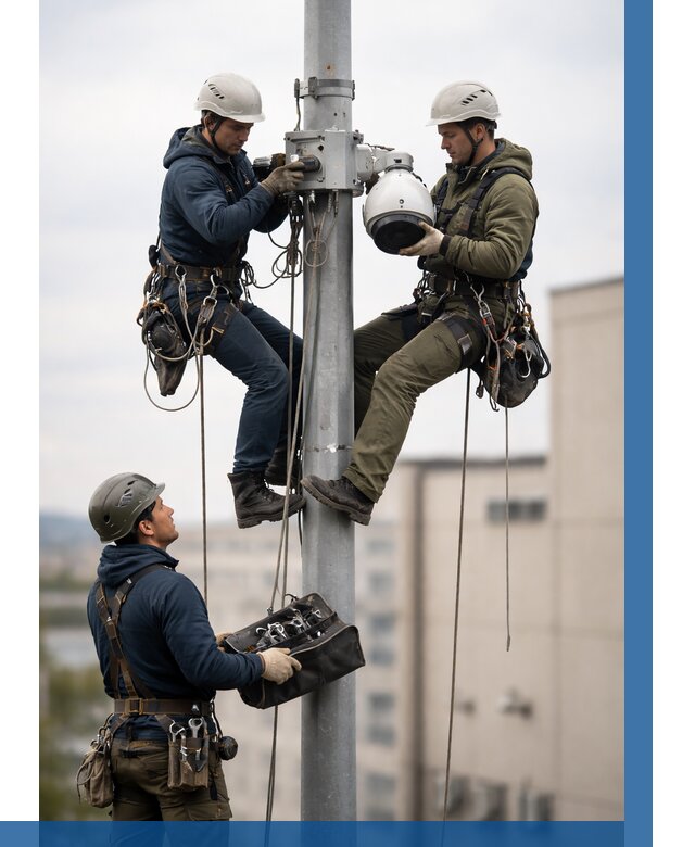 Установка видеокамер на мачте в Дальнереченске от 8662 р. | ВЫСОТНИК-Длн