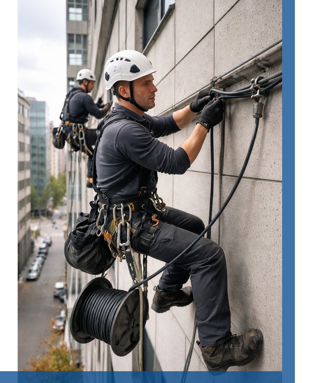 Прокладка кабеля по фасаду в Дальнереченске от 357 р. | ВЫСОТНИК-Длн