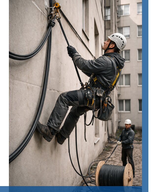 Протяжка кабеля питания на высоте в Дальнереченске от 459 р. | ВЫСОТНИК-Длн