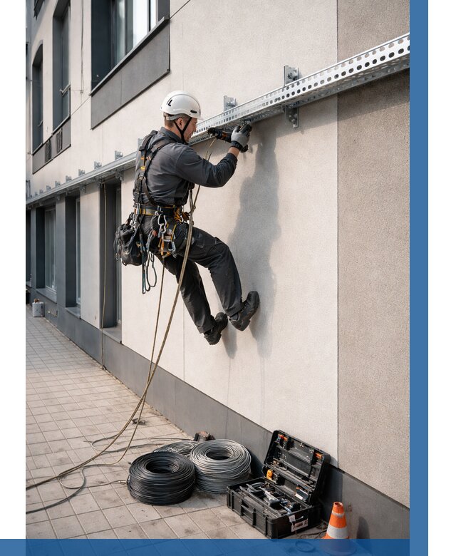 Монтаж кабельных лотков на фасаде в Дальнереченске от 1223 р. | ВЫСОТНИК-Длн