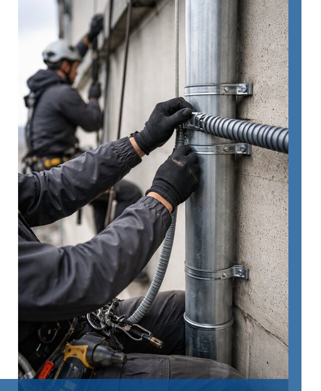 Монтаж гофры для кабеля в Дальнереченске от 306 р. | ВЫСОТНИК-Длн