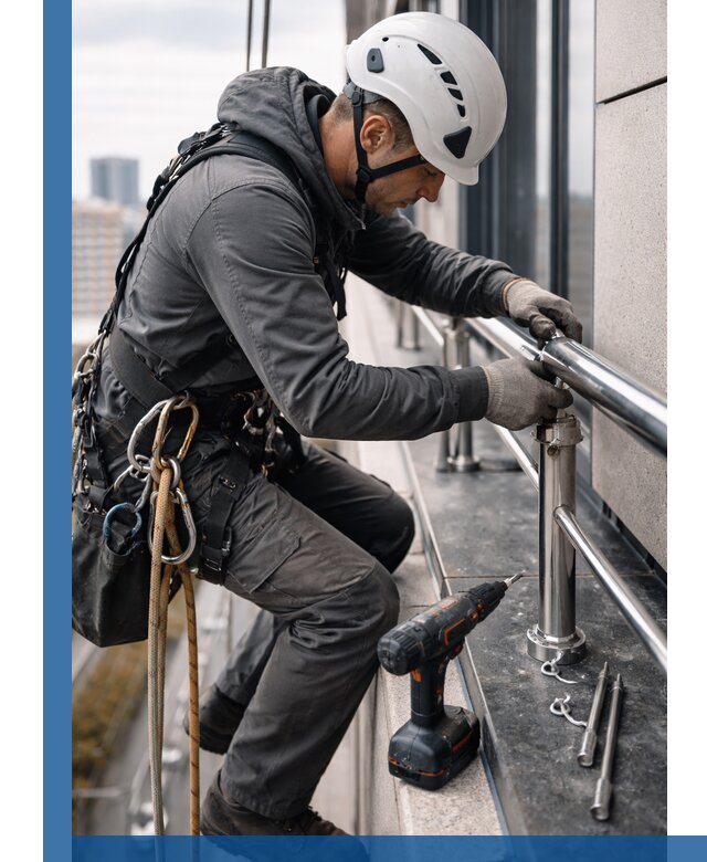 Монтаж ограждений на высоте в Дальнереченске для зданий и конструкций