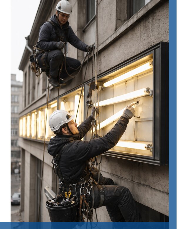 Замена ламп в вывеске в Дальнереченске под ключ от 3567 р. | ВЫСОТНИК-Длн
