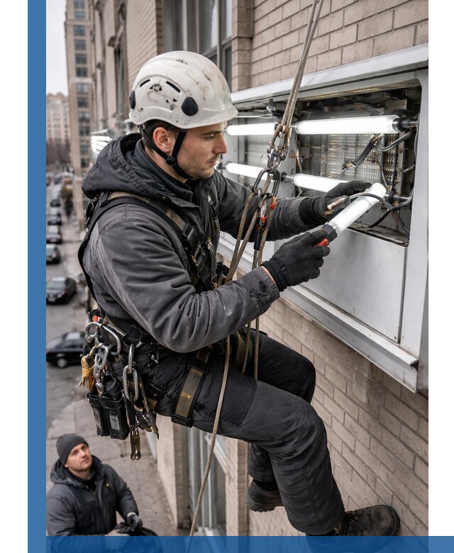 Профессиональная замена ламп в наружной вывеске в Дальнереченске