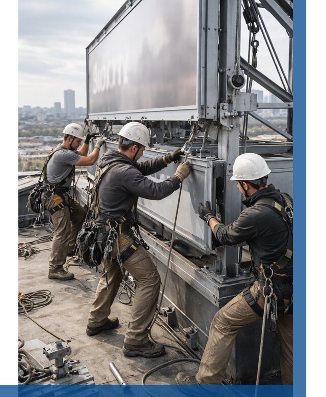 Монтаж крышной рекламной конструкции в Дальнереченске от 61140 р.|ВЫСОТНИК-Длн