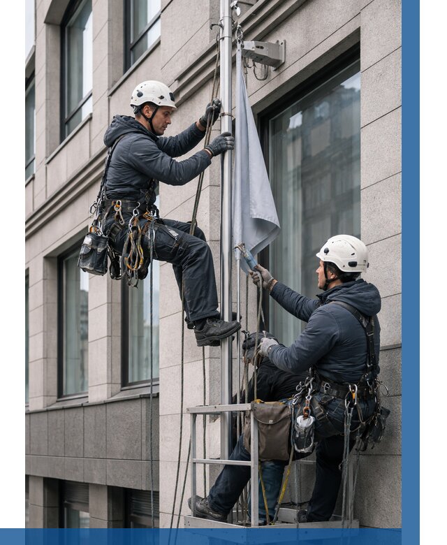 Установка флагов на фасаде в Дальнереченске от 4586 р. | ВЫСОТНИК-Длн