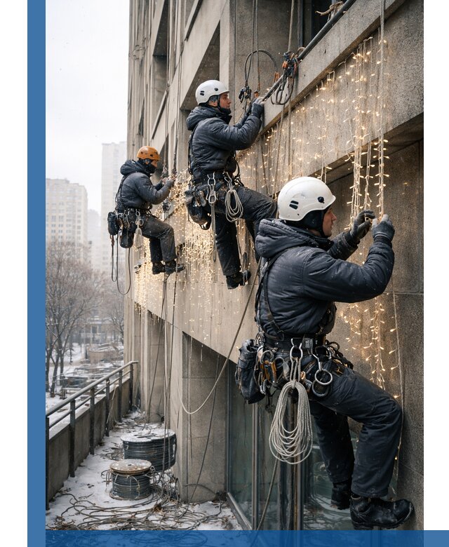 Монтаж новогодней иллюминации и украшение фасадов в Дальнереченске