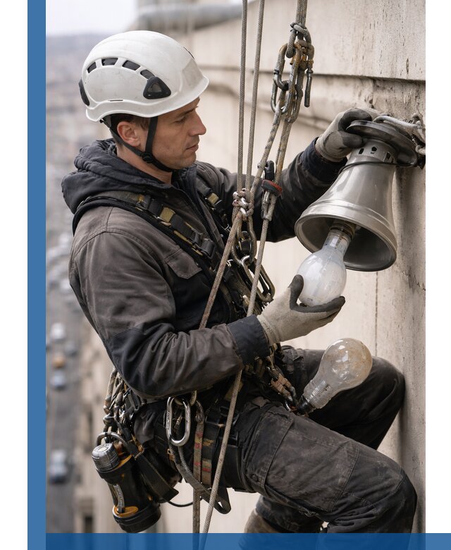 Замена ламп на высоте в Дальнереченске профессионально и быстро