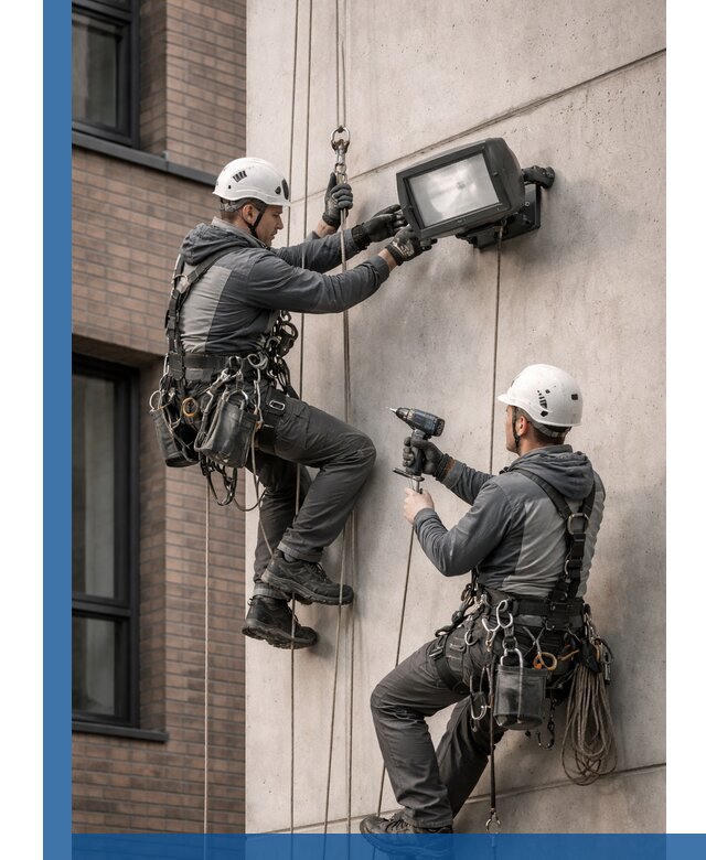 Профессиональный монтаж фасадных прожекторов в Дальнереченске под ключ