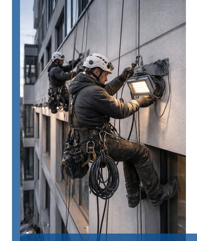 Монтаж фасадного освещения в Дальнереченске установка и подключение