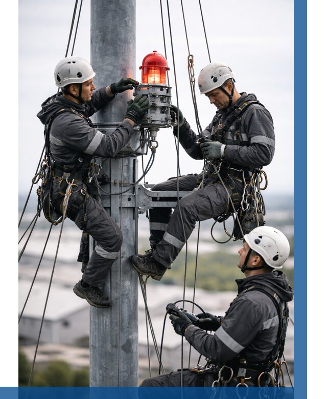 Монтаж заградительных огней в Дальнереченске от 8662 р. | ВЫСОТНИК-Длн