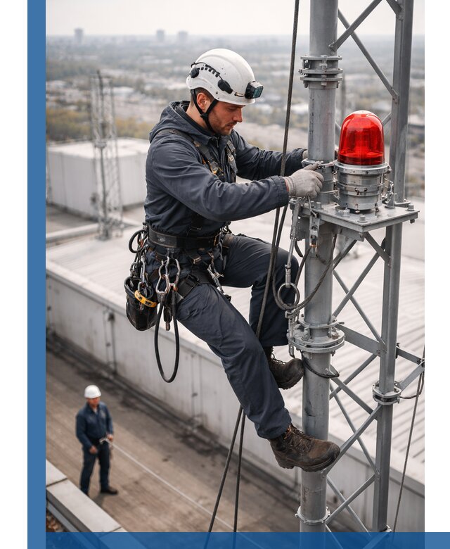 Монтаж заградительных огней и обслуживание объектов в Дальнереченске