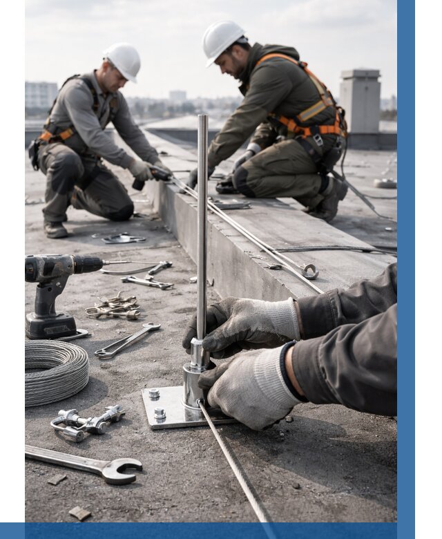 Монтаж молниезащиты на кровле в Дальнереченске цена от 25475 р. | ВЫСОТНИК-Длн