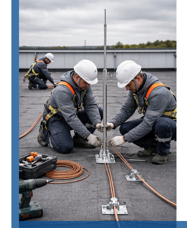 Монтаж молниезащиты на кровле в Дальнереченске под ключ с гарантией