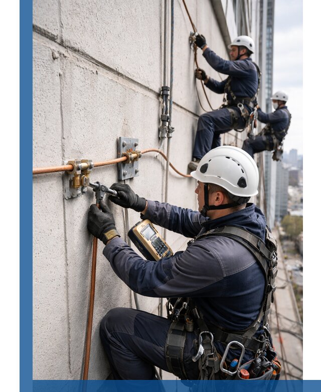 Монтаж системы заземления здания и молниезащиты в Дальнереченске