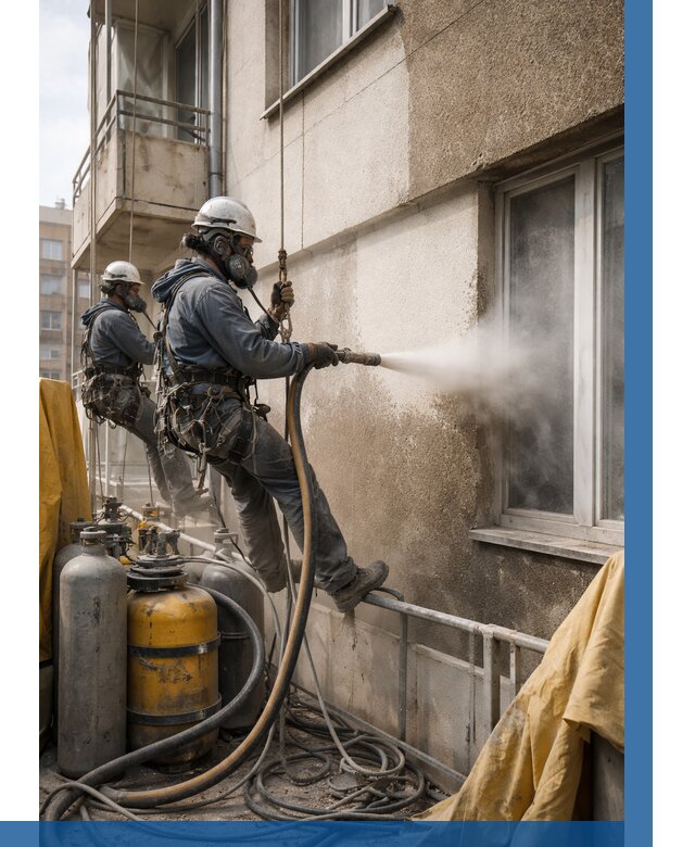 Пескоструйная очистка фасада в Дальнереченске от 662 р. | ВЫСОТНИК-Длн