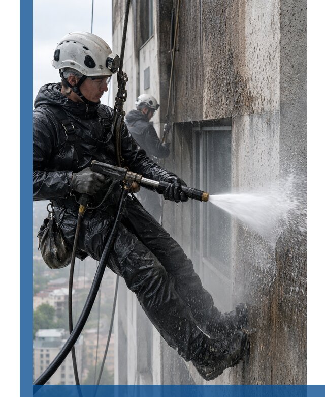 Гидроструйная очистка фасадов и конструкций в Дальнереченске