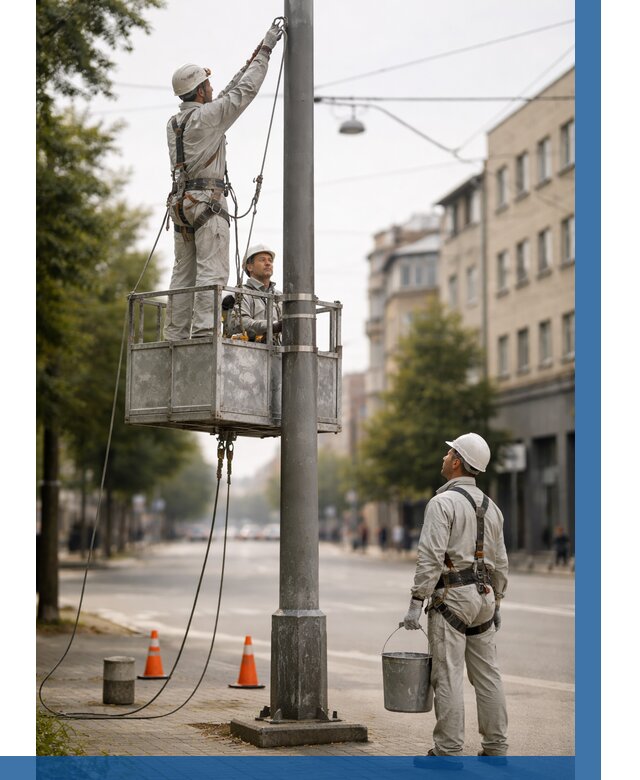 Покраска опор освещения в Дальнереченске от 5095 р. | ВЫСОТНИК-Длн