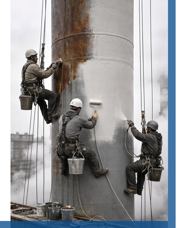 Покраска дымовых труб в Дальнереченске от 8662 р. | ВЫСОТНИК-Длн