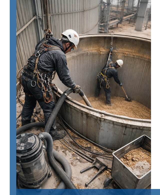 Профессиональная чистка зерновых бункеров в Дальнереченске с выездом