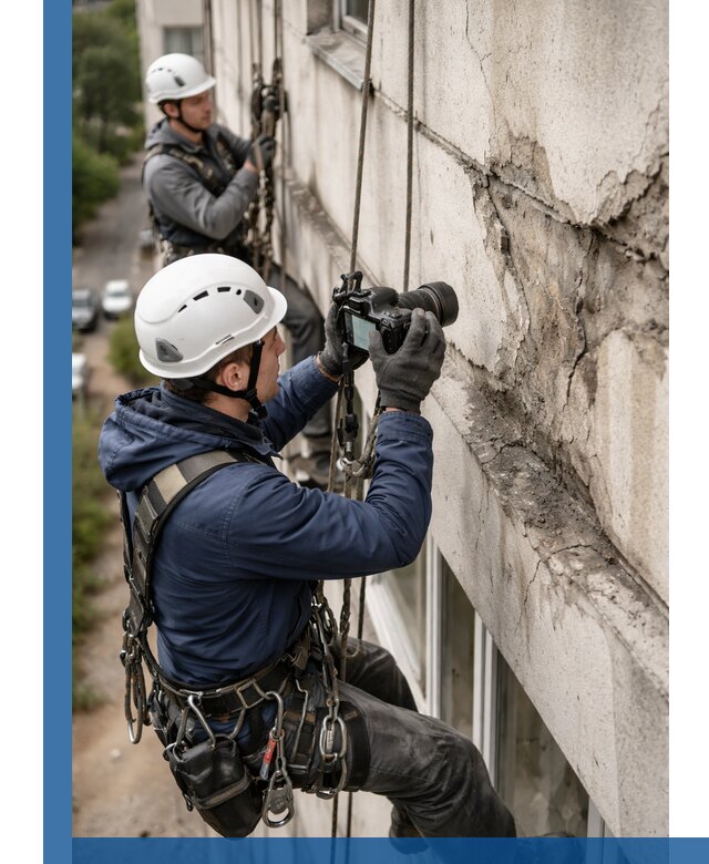 Фотофиксация дефектов фасада с высотной съемкой в Дальнереченске