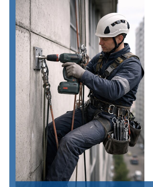 Установка анкерных точек для высотных работ в Дальнереченске